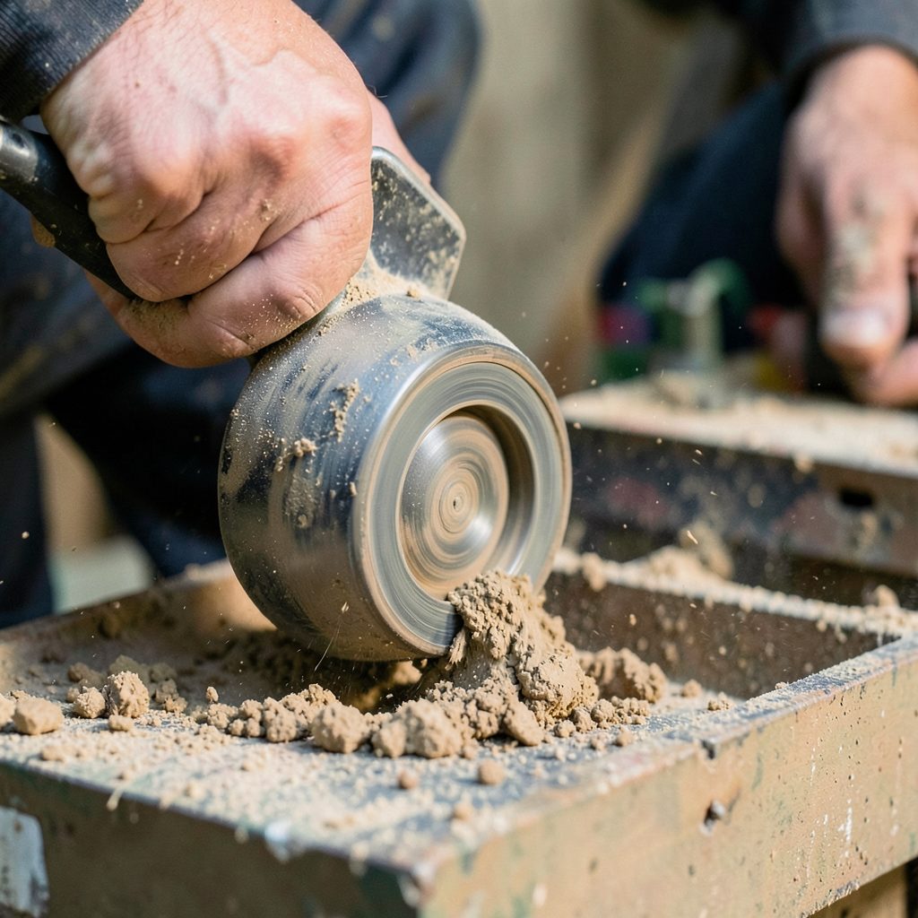 Grinding and preparation of conservation materials, stone and earth tones